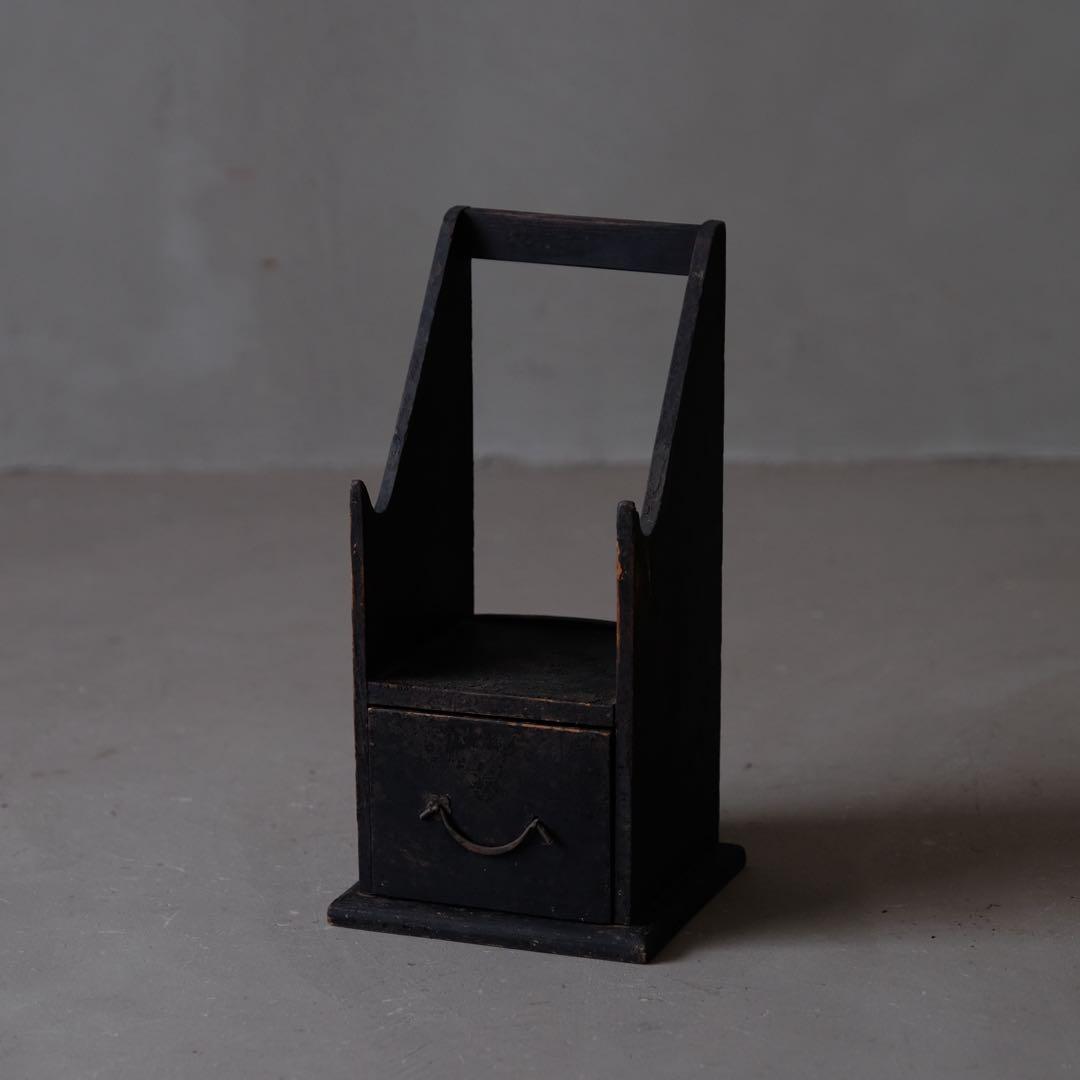 松材 スタンド付き小引き出し　刀掛け 抽斗 古家具 古道具 骨董 古美術 古民具