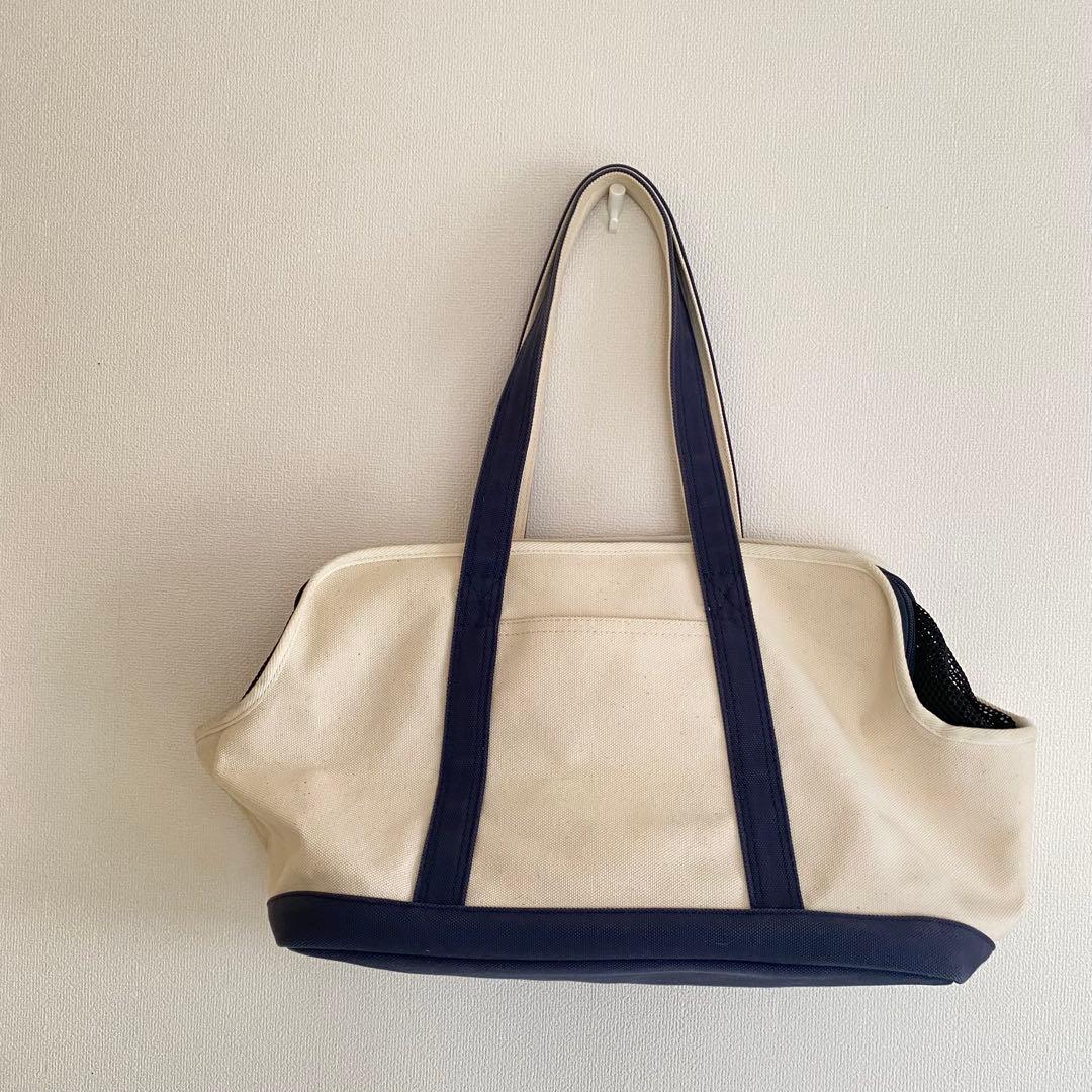 free stitch フリーステッチ 犬猫 キャリーバッグ ホワイト/ネイビー