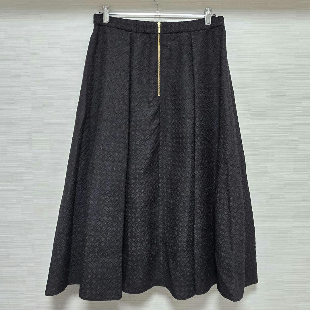 新品タグ付き【洗える】23区 プレザンスジャカードタックスカート 44 ブラック