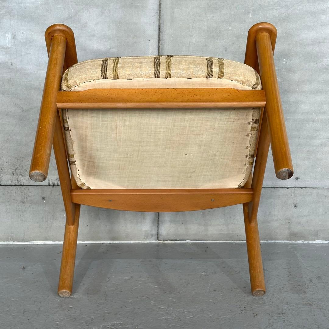 ✿昭和レトロ✿ カリモク ヴィンテージ木製チェア クラシック 布座面チェア②