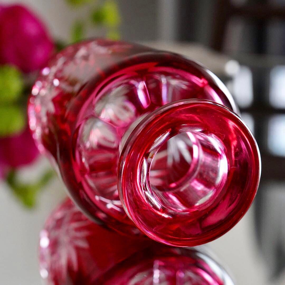 美品★オールドバカラBACCARAT 金赤被せ ドゥエ 香水瓶 Sサイズ★極希少