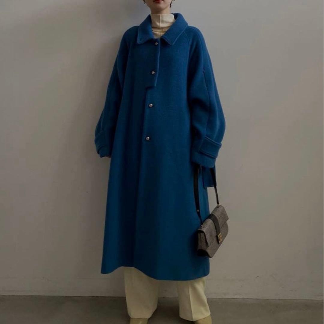 新品：Ameri SOFT WOOL BAL COLLAR COAT ブルー 青