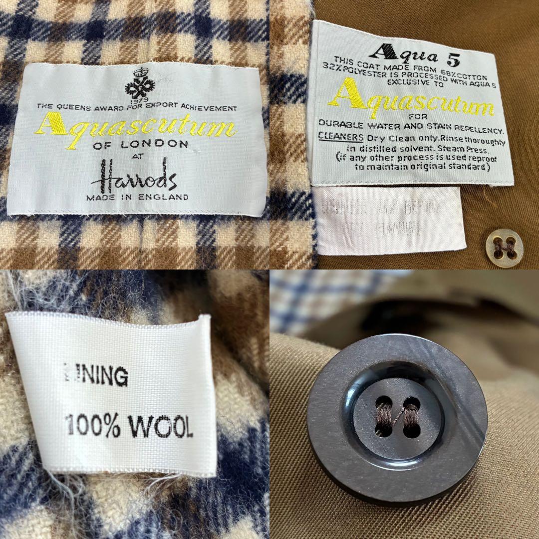 稀少80s ハロッズ別注 英国製【Aquascutum】クラシックトレンチコート