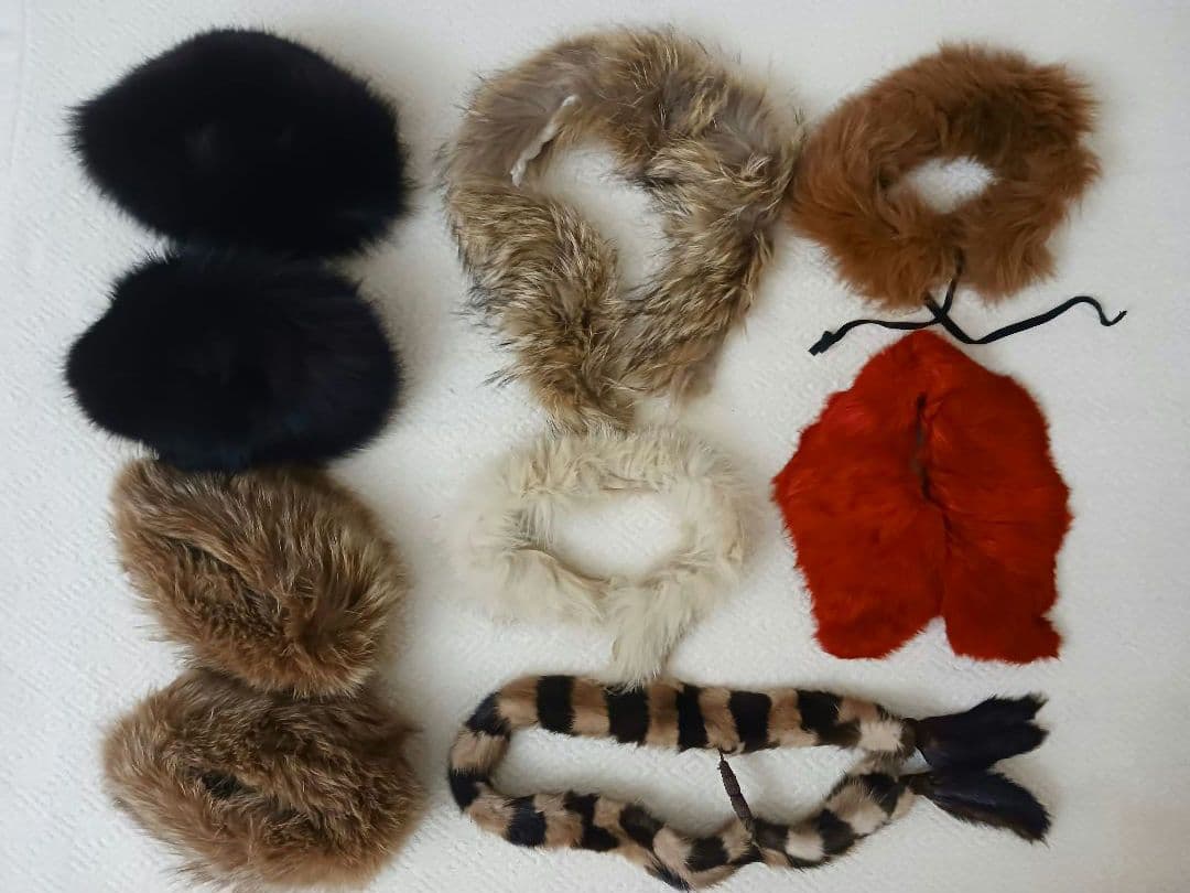 毛皮ファー襟巻きティペットマフラー&カフス17点セットまとめ売りSAGAFOX