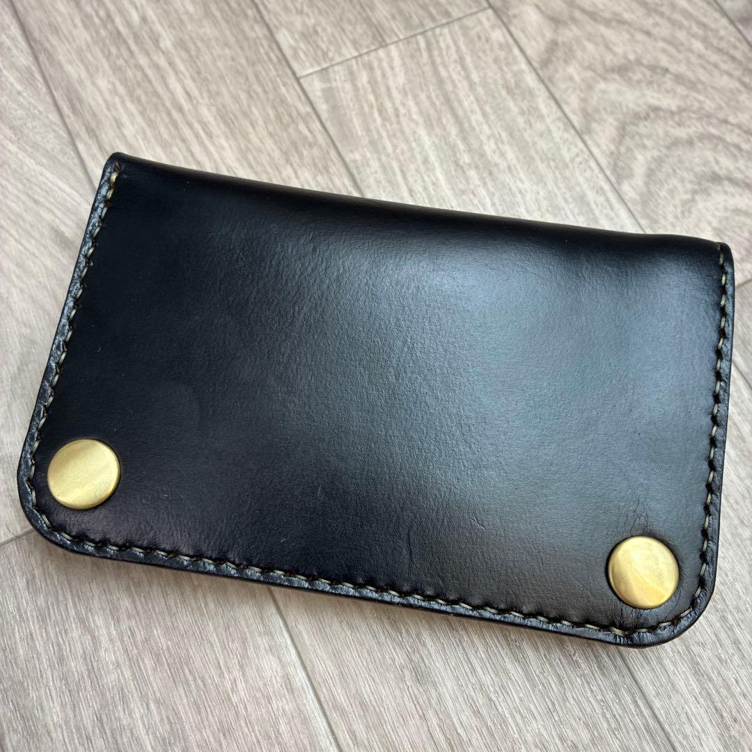 【茶芯ブラック】　クロムエクセル　ミドルトラッカーウォレット　真鍮