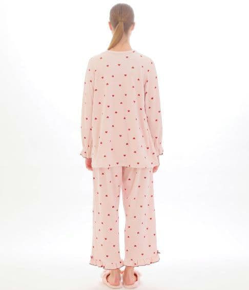 ◎新品未使用タグ付 ナルエーパジャマ スノースムージープチハートペプラム ピンク