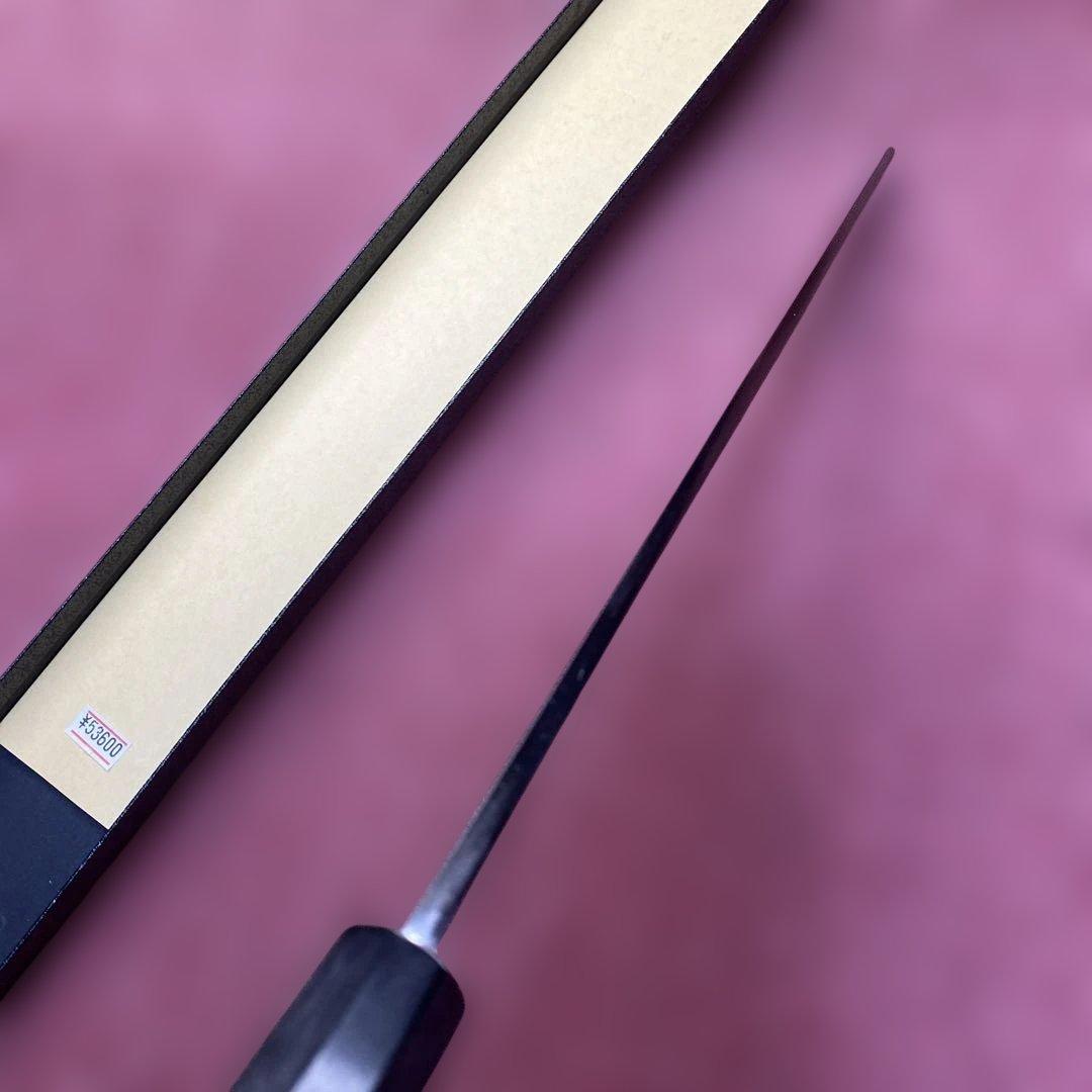 青二鋼　勘所切付柳刃包丁　360㎜　尺2寸