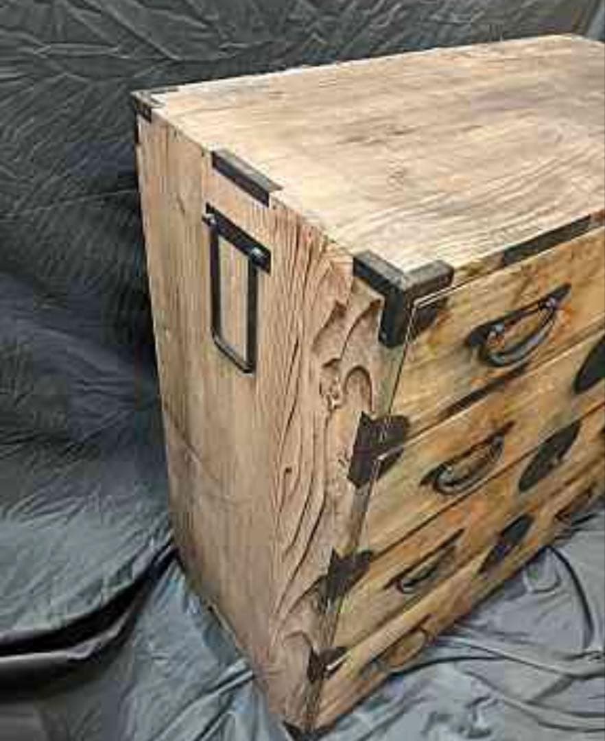 昭和レトロ 木製タンス ビンテージ 古物 骨董品 大正 明治