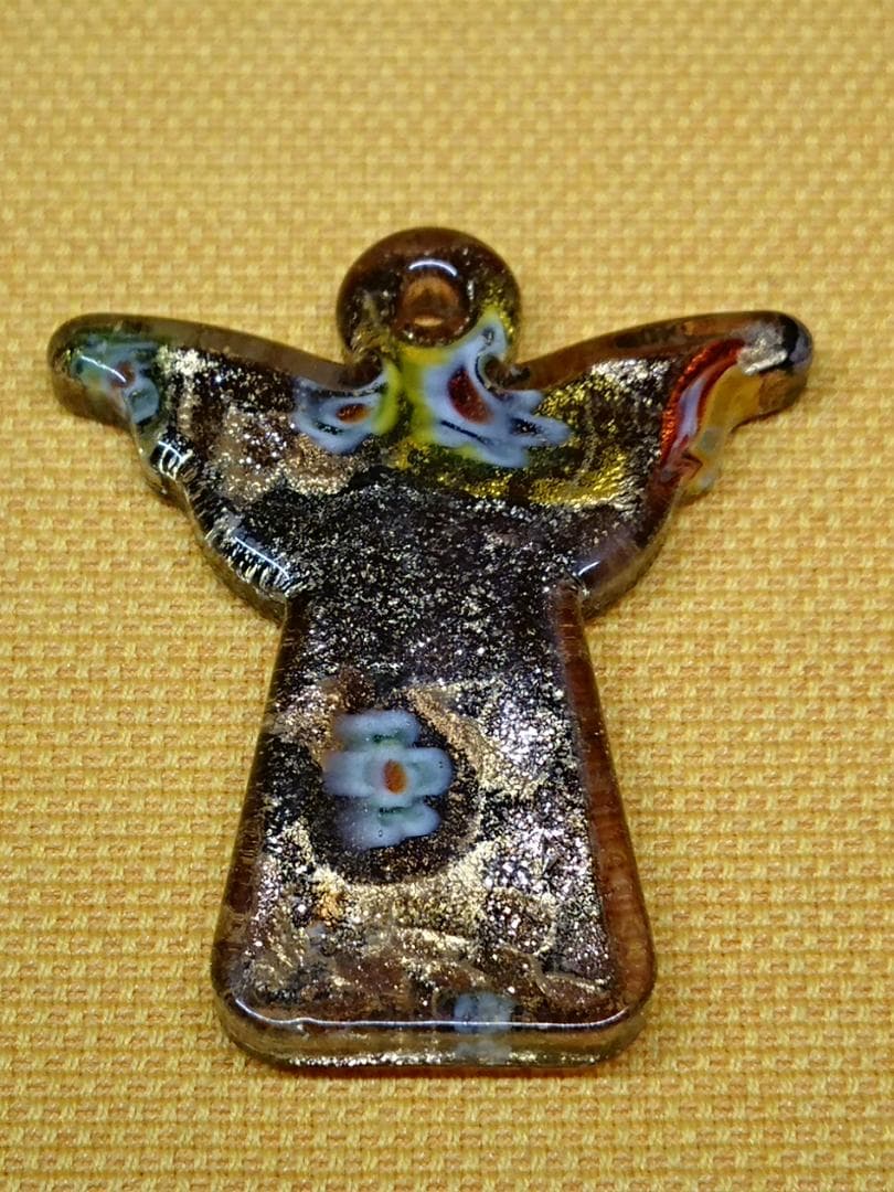 天使　ベネチアングラス　ネックレス　置物　インテリア　工芸品　美術品　A1194