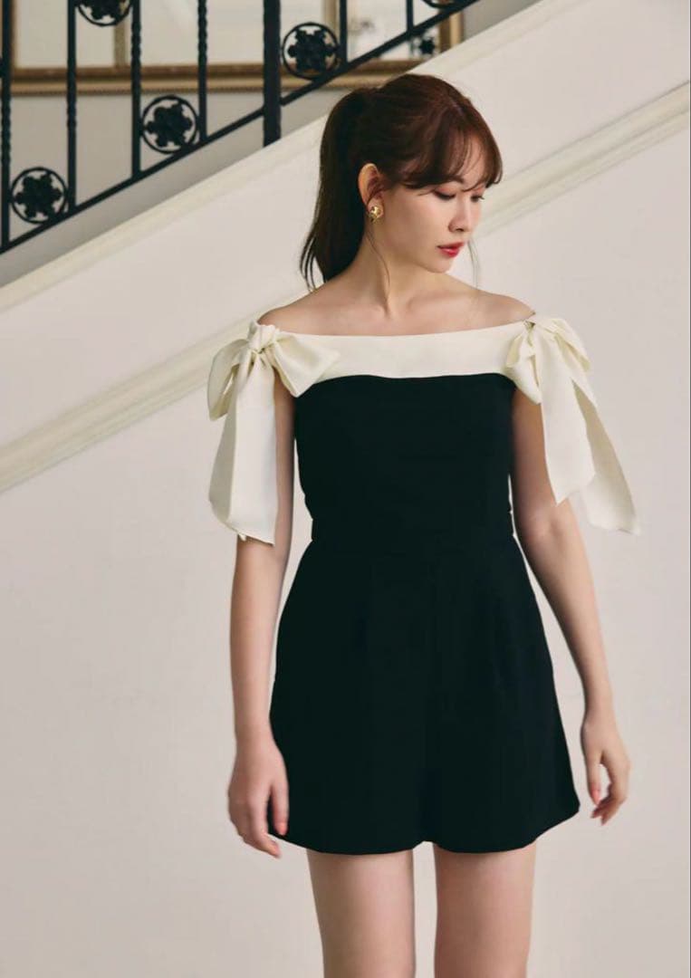 【正規品美品】Herlipto Two Tone Ribbon Romper S