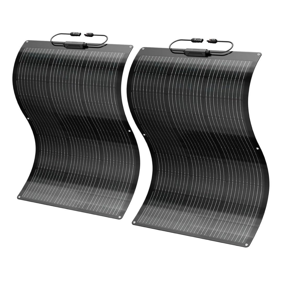 BougeRV ソーラーパネル 100W 2枚 太陽光パネル フレキシブルパネル