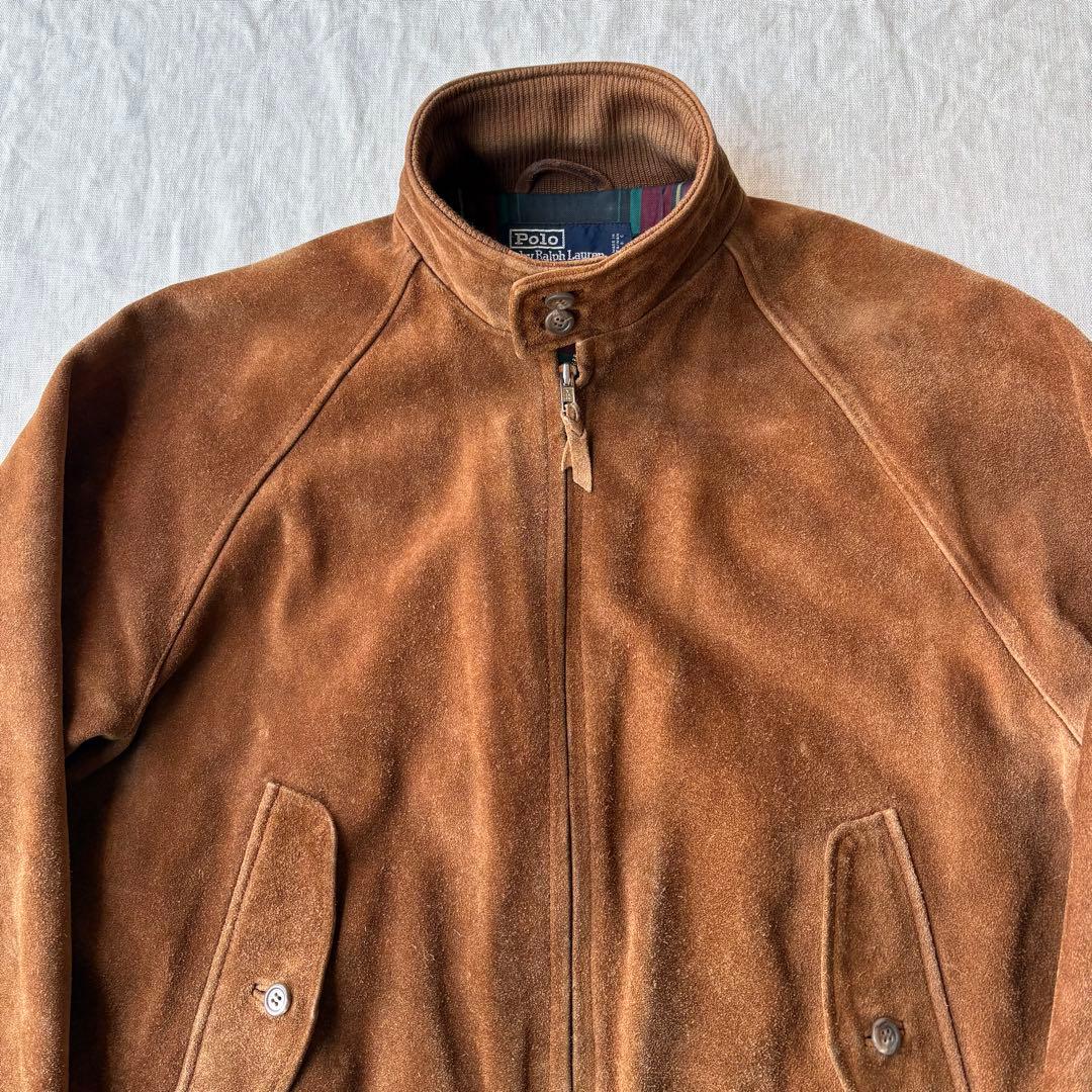 90s polo ralph lauren スエード ハリントンジャケット G9