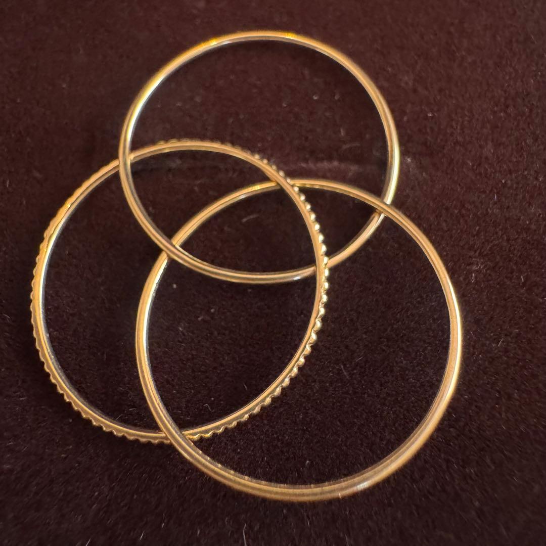 OREFICE K18YG「トリプレット」3連 ミル リング #10