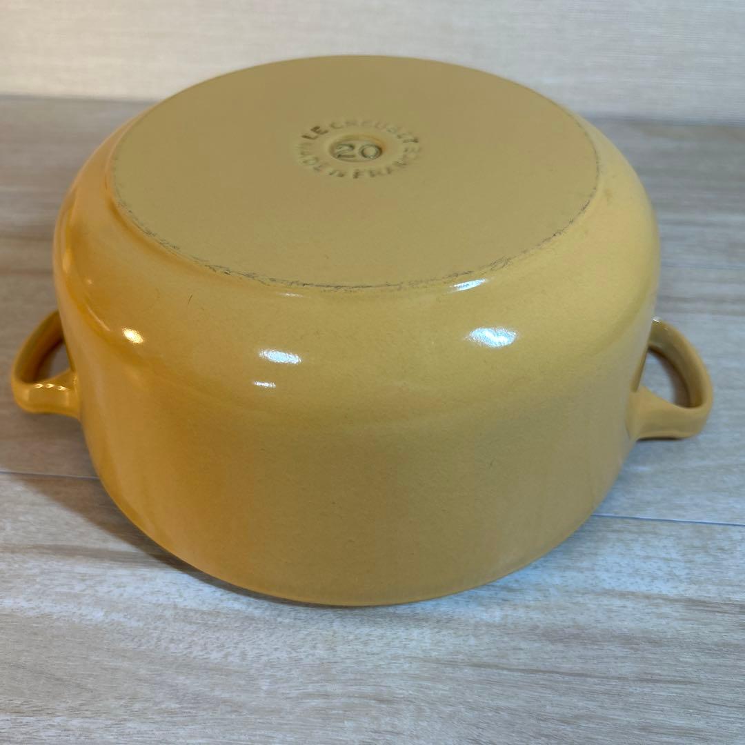 ルクルーゼ　ココットロンド　20cm サフランイエロー　イエロー　両手鍋　鍋