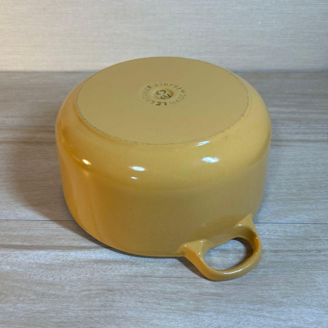 ルクルーゼ　ココットロンド　20cm サフランイエロー　イエロー　両手鍋　鍋