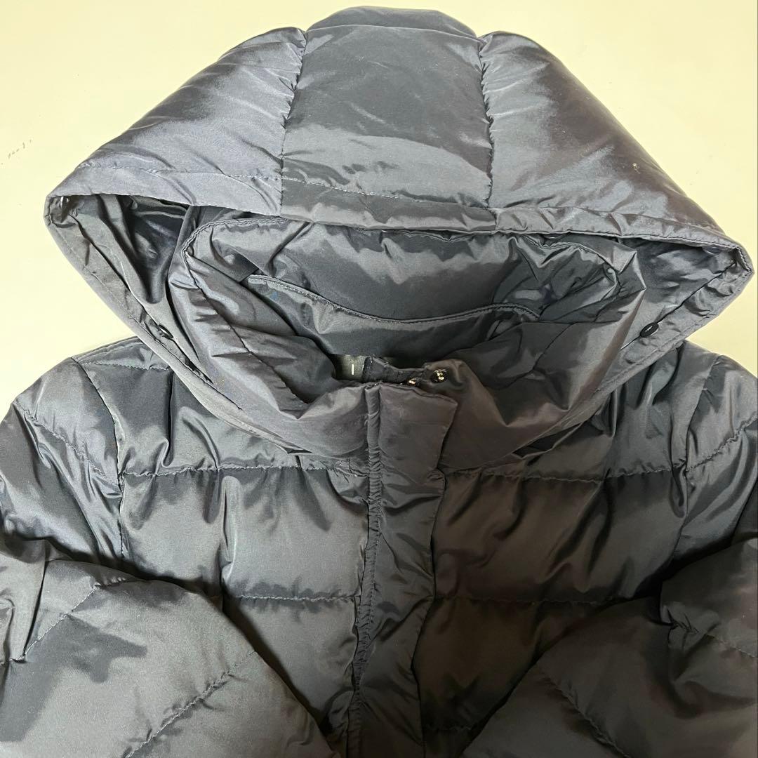 美品 インディヴィ フォックスファー フード ダウンコート◆ネイビー