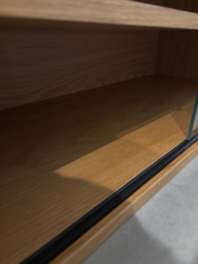k*i様 無印良品 スチールユニットシェルフ用ボックスガラス引き戸 オーク材