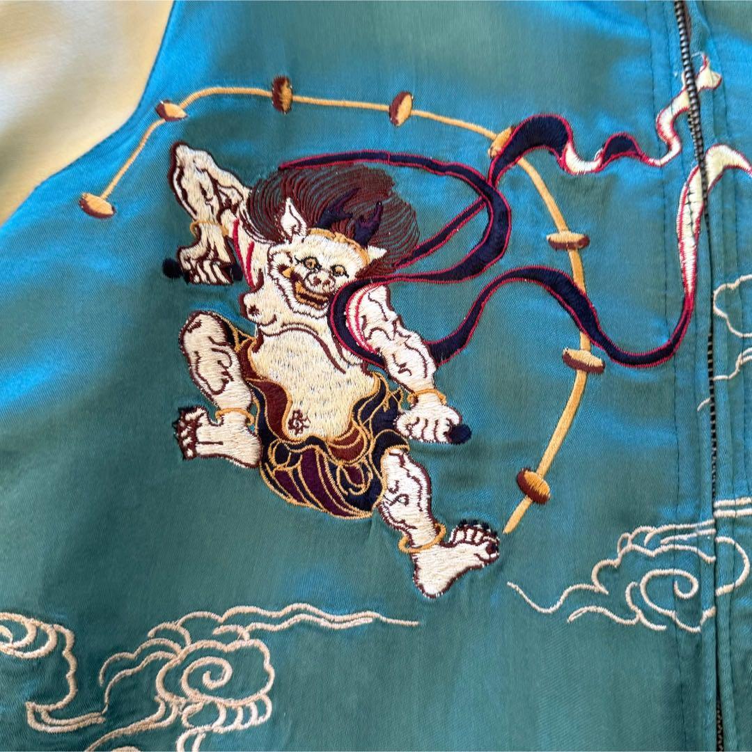 花旅楽団　リバーシブルスカジャン　風神雷神　SCRIPT レーヨン　和柄