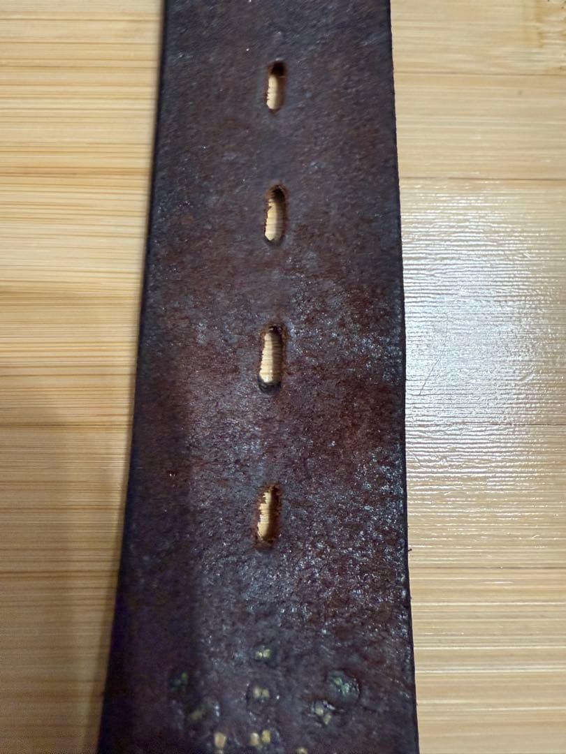 HTC⭐️ネイティブ柄スターバーストベルト⭐️Dブラウンレザー×ブラススタッズ⭐️34