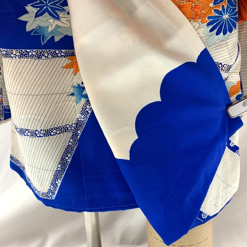 510ag32□七五三 三歳 女児 着物&被布 金彩 几帳文 壺に花□状態良好