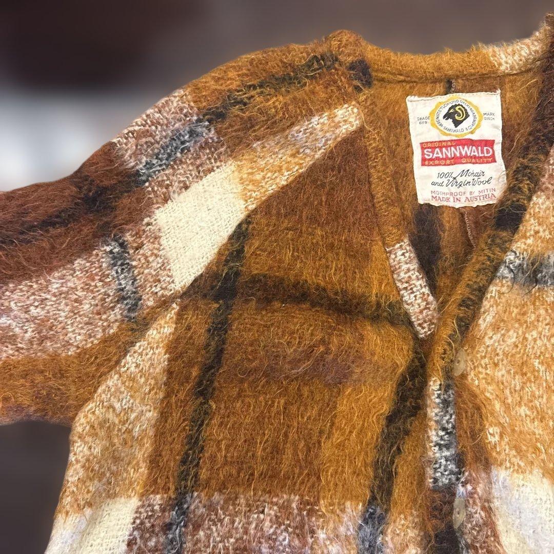 70s モヘアカーディガン 毛足長め ヴィンテージ