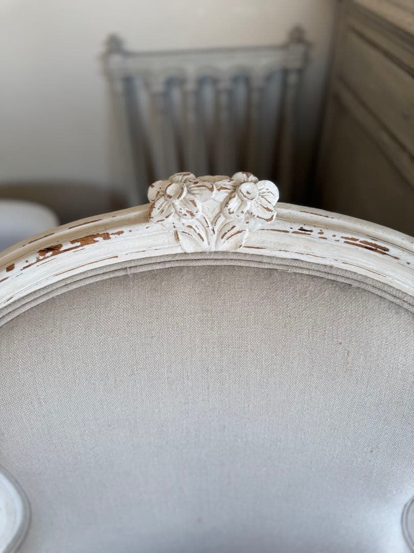 サラグレースデビューシリーズフレンチスタイルホワイトリネン 1人掛けソファ