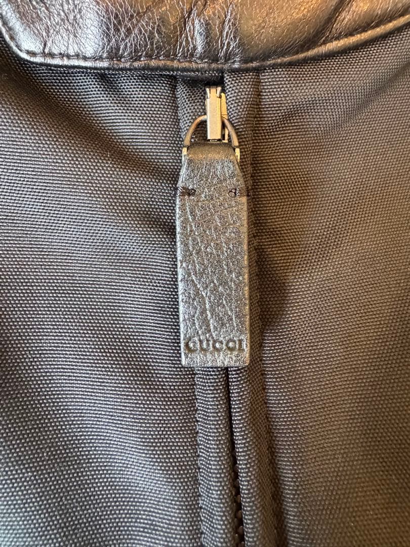 お値下げしました！グッチ レザーパッチ ジャケット ブラック 牛革 イタリア製