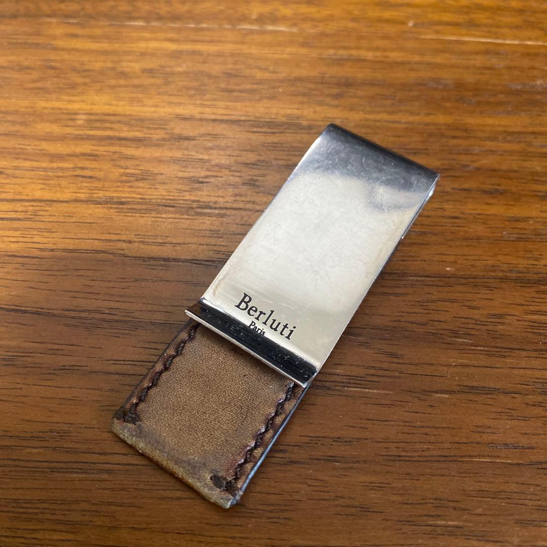 Berluti マネークリップ シルバー/ブラウン