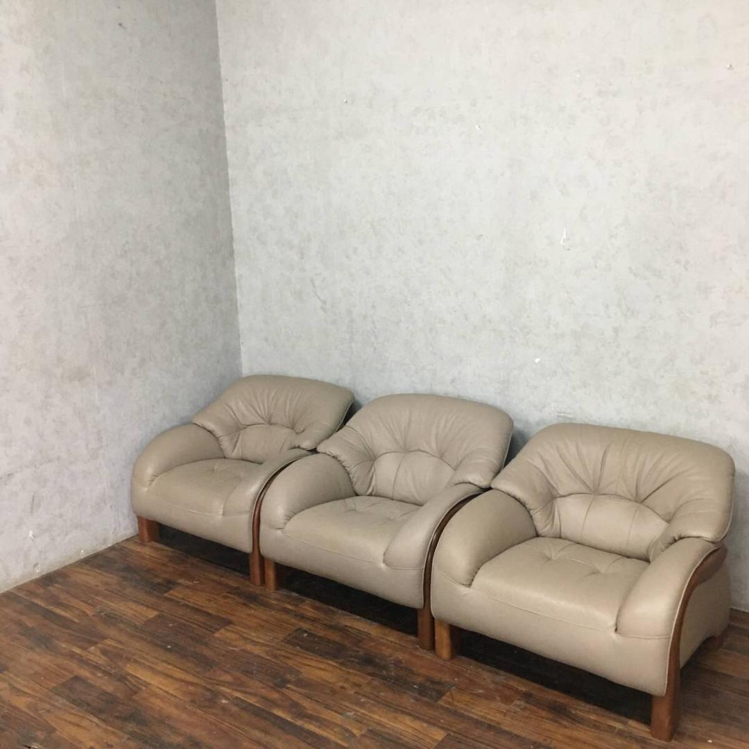 FuFu　送料込み　楠木ファニチャー 革製 1人掛けソファ