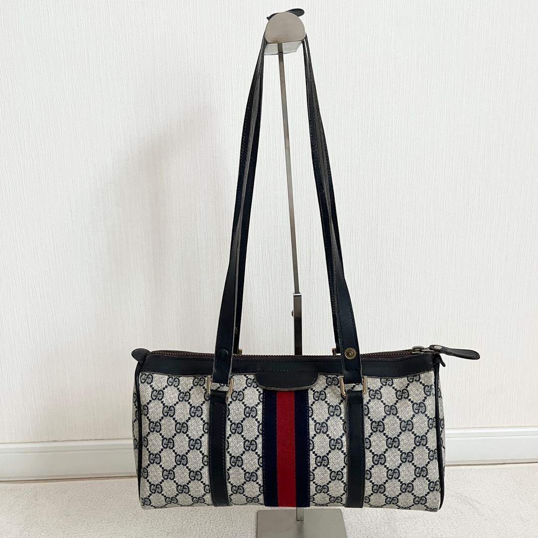 希少✨GUCCIヴィンテージ ボストンバッグ シェリーライン GG柄