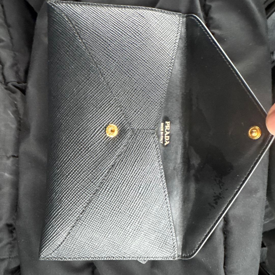 あ*ん様 PRADA ブラック 長財布 エンベロープスタイル