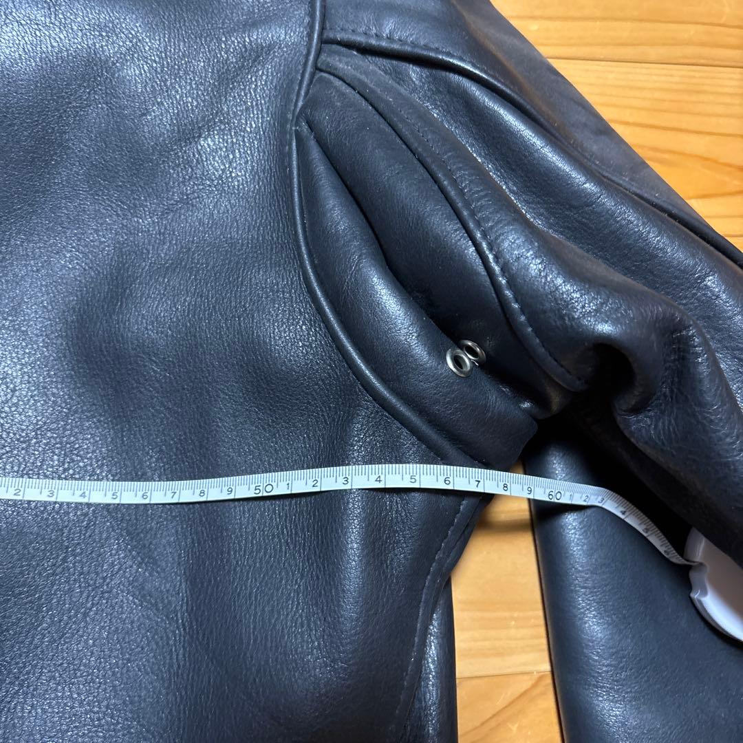 Supreme ブラックレザー シングルライダースジャケット M