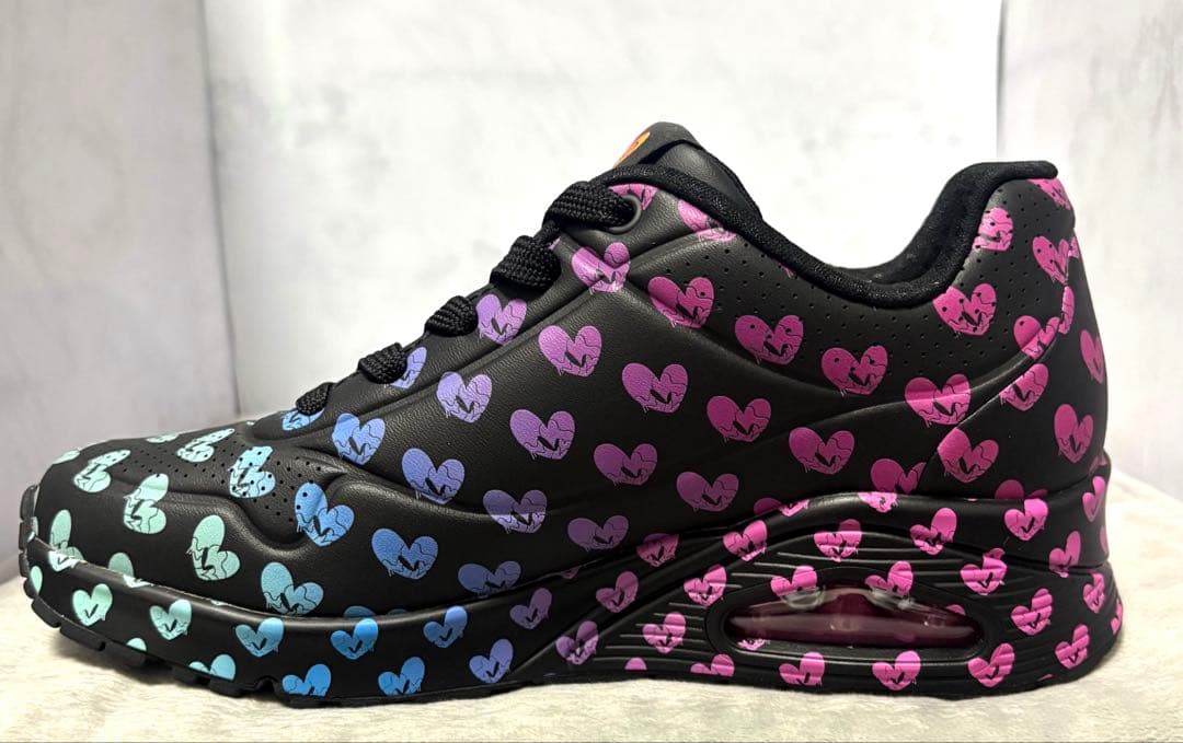 新品激レアスケッチャーズ24.5コラボスニーカーカラフルハート UNOエアソール