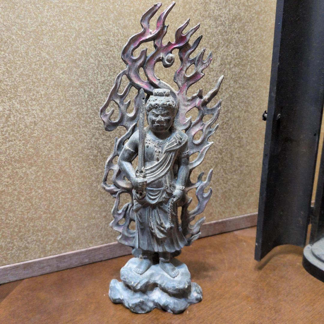 不動明王　銅製21センチ厨子付