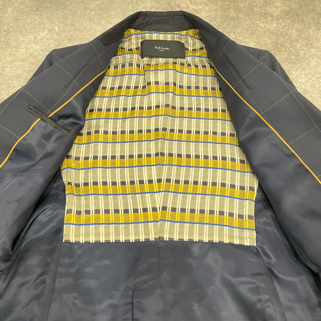 Paul Smith BLACK 新品チェック柄ビジネススーツ　ネイビー　L42