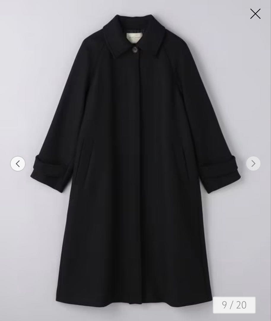 UNITED ARROWS MANTECO ステンカラーコート BLACK 38