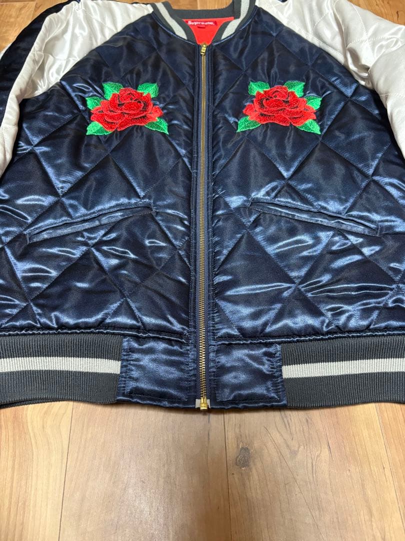 シュプリーム　Quilted Satin Bomber 13aw Mサイズ❗️薔薇