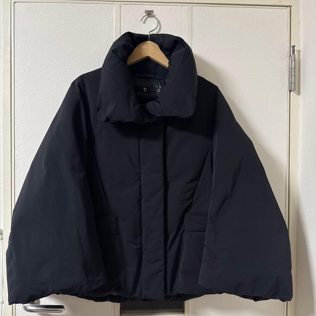 【美品】ユニクロ　+J ハイブリッドダウンジャケット　ブラック　サイズM