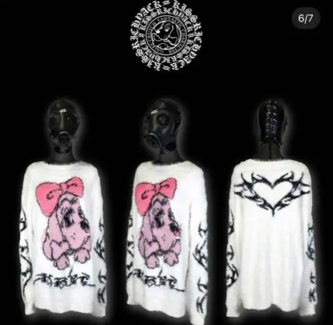 完売品 新品 GALFY ガルフィー ふわふわダークキャンディーニット ホワイト