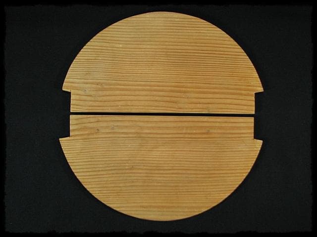 露地道具 水張桶 大型 手桶 水桶 通桶 つくばい 木地 茶道具 f319