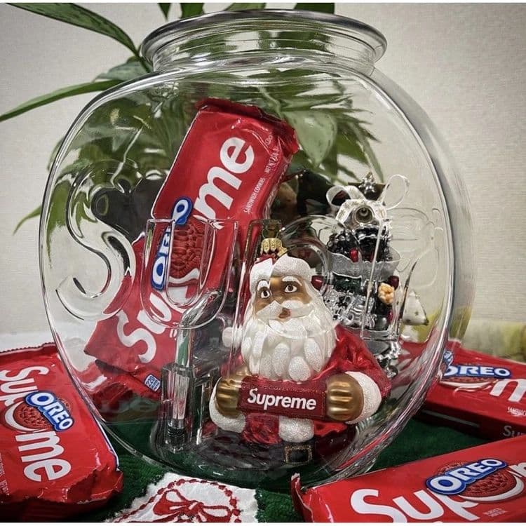 新品⭐シュプリーム⭐ロゴ ガラス アクアリウム 水槽 金魚鉢 テラリウム 花瓶