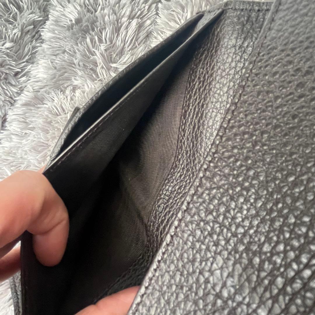 良品✨GUCCI シルバーロゴ　GGキャンバス ダークブラウン　シボレザー　財布