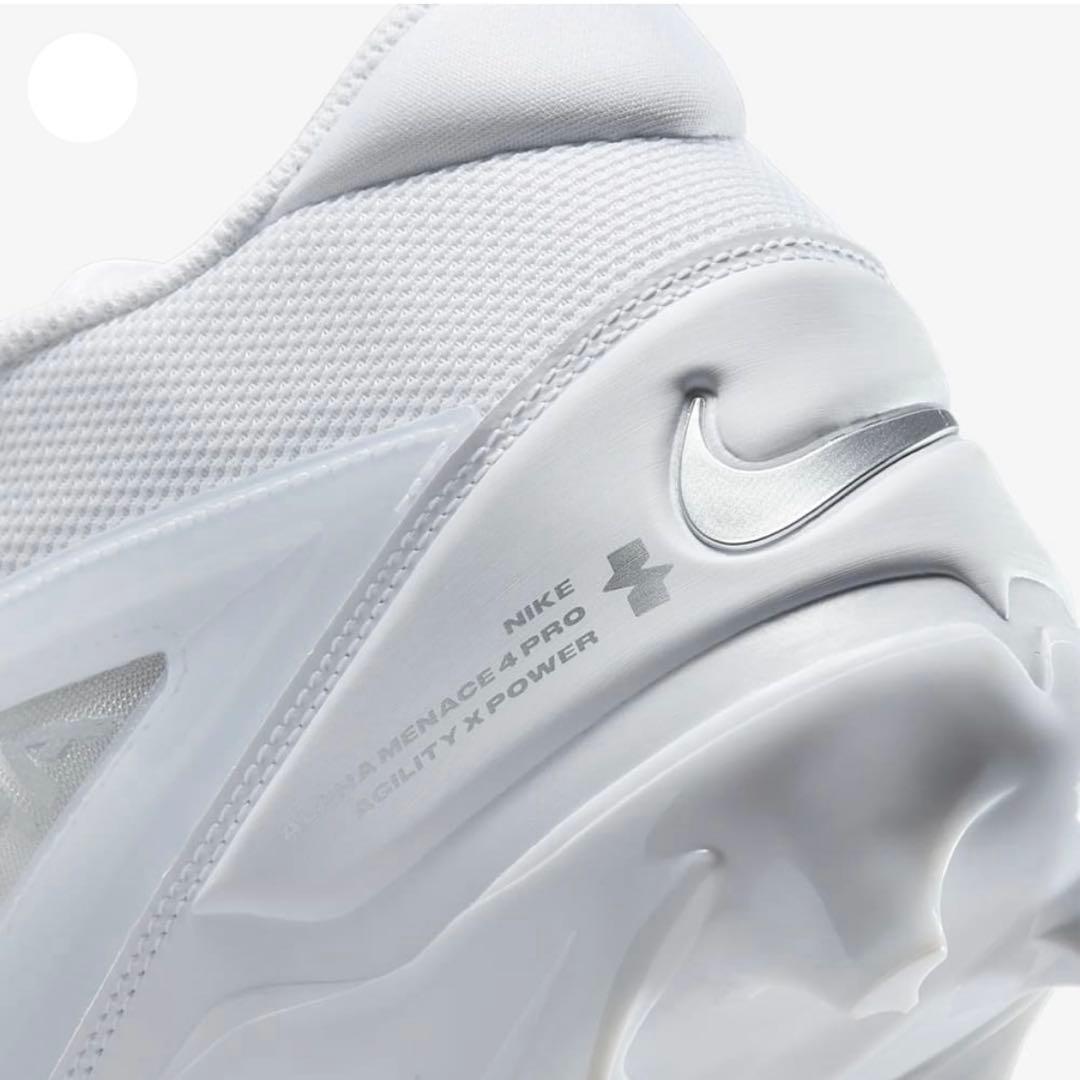 ナイキ 25.5 アルファメナス プロ アメフト スパイク シューズ 靴 白 g