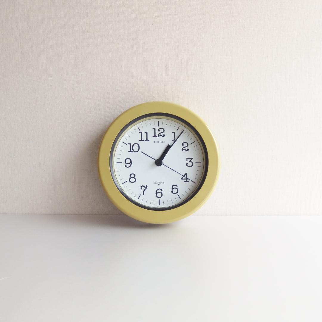 SEIKO 小さな掛け時計 オリーブ 70-80s