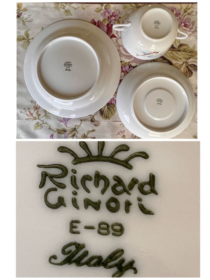 【レア美品】リチャードジノリ★バイオリンを弾く少女★トリオ