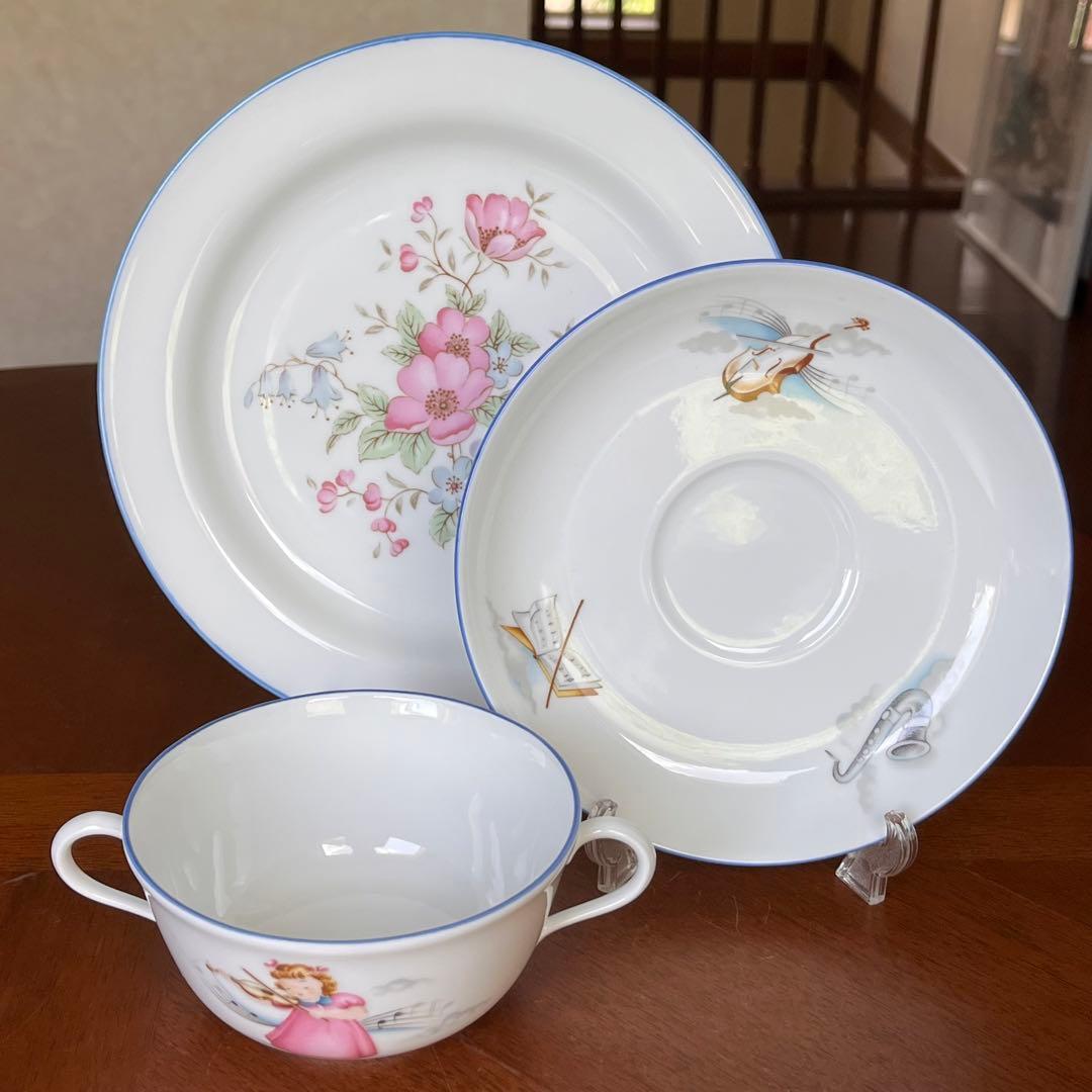 【レア美品】リチャードジノリ★バイオリンを弾く少女★トリオ