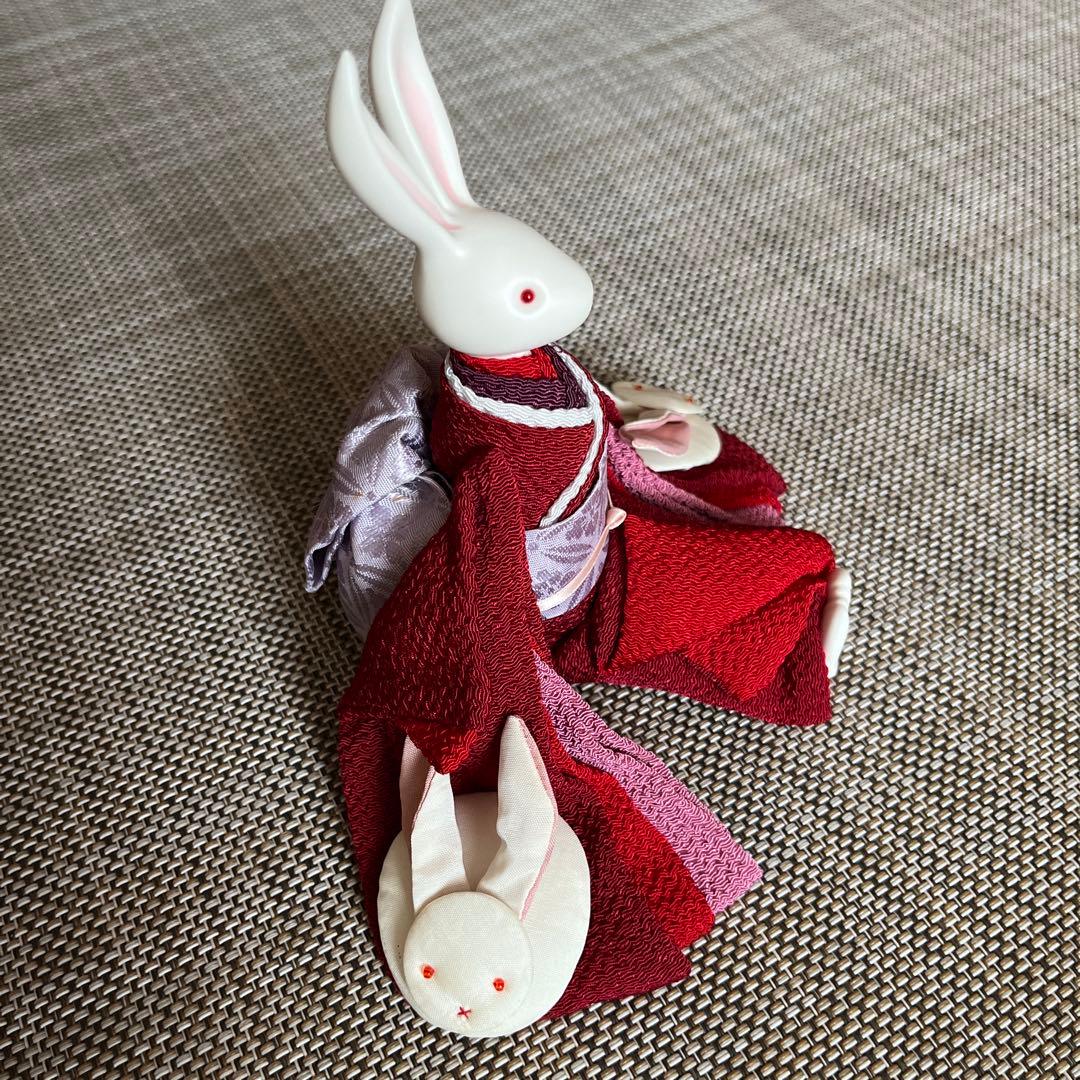 オルゴールドール　座りちりめん　うさぎ