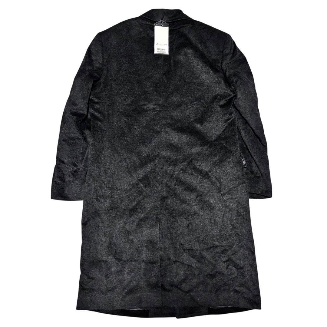 【新品未使用タグ付き×カシミヤ30%】マキシ丈比翼チェスターコート 日本製 黒S