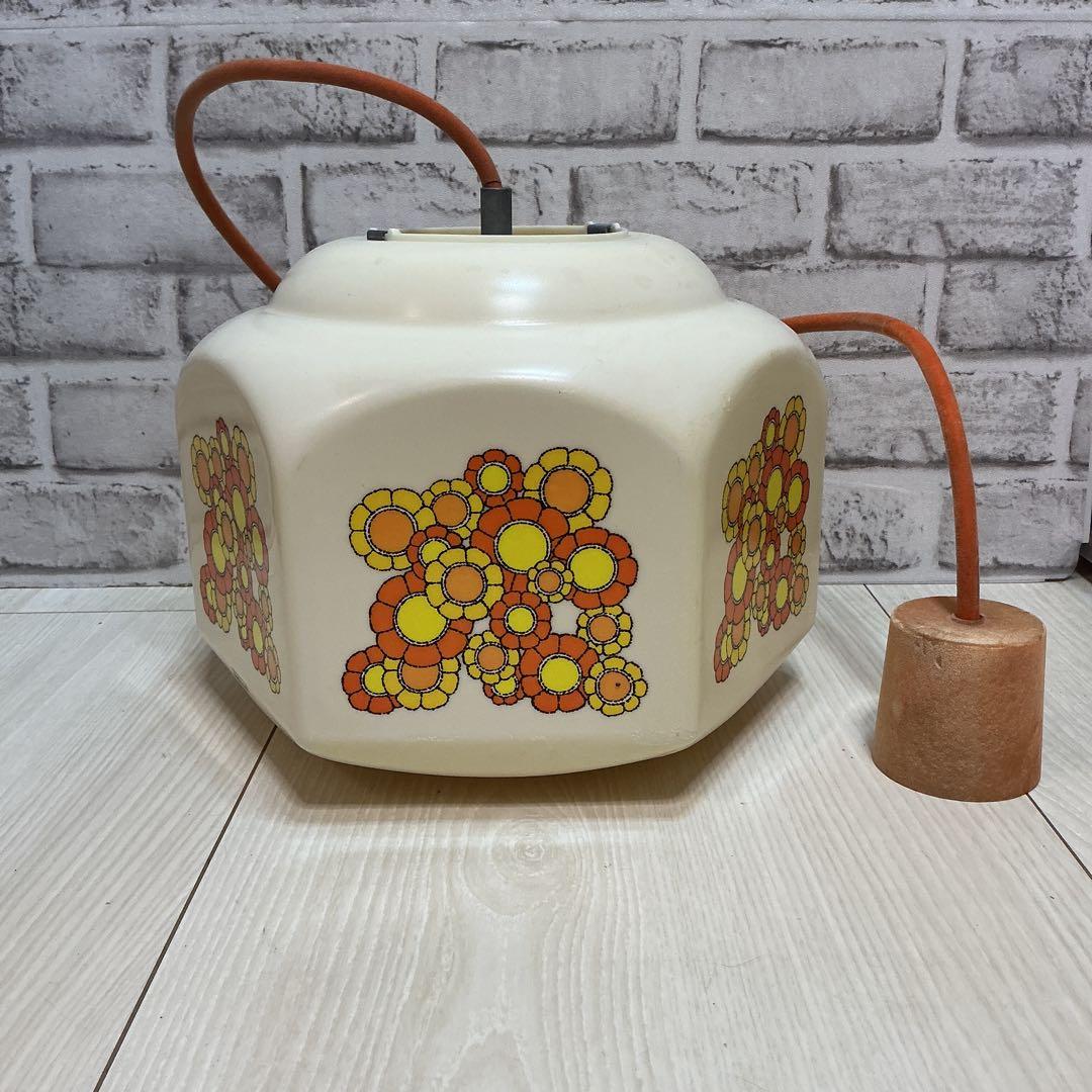 アンティーク【昭和レトロ】National 花柄 ペンダントライト