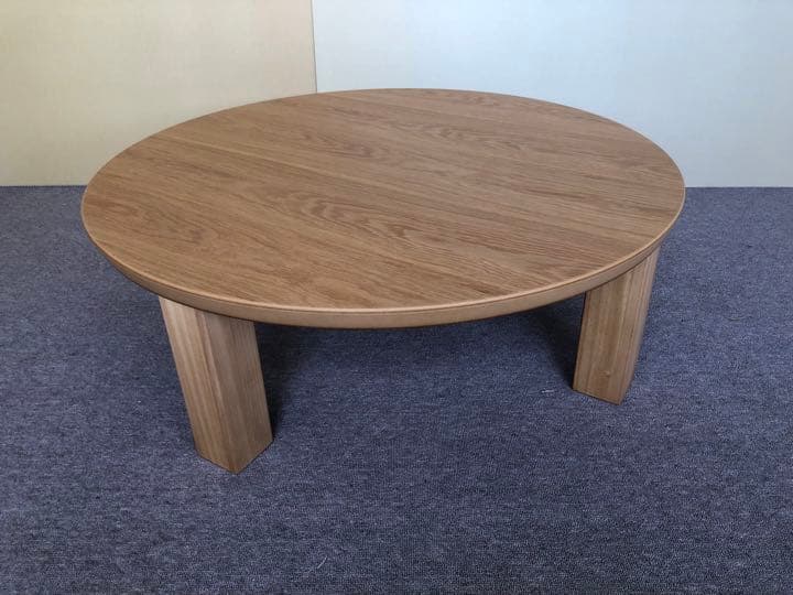 ※   送料無料　国産　大きなテーブル105丸　ナラ材　折脚軽量テーブル　1 ※